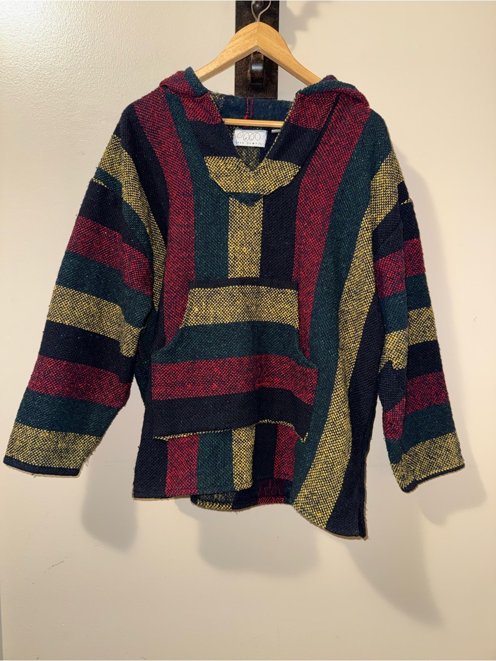 Free People Vintage HTF RARE Collectible Baja Mexican Pullover Hoddie,Sz-L-XL